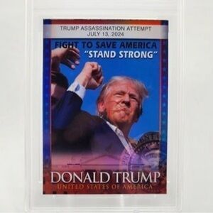 HOLO! LIMITED EDITION DONALD TRUMP Card Assassination Collector's Card
